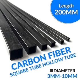 Black Carbon Fiber Square Tube Pipe Square Hole 3mm-10mm Hollow Tube RC Model