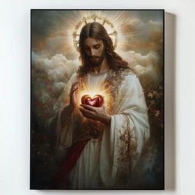 Sacred Heart of Jesus, Jesus Wall Art, Poster Jesus, Christian Prints, UNFRAMED