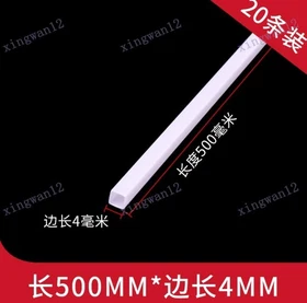 Plastic White Square Tube ABS Hollow Square Pipe 50cm Length for Building Model