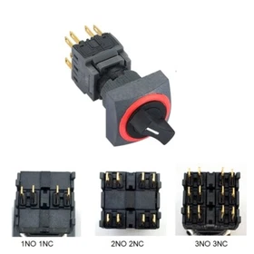 16mm IP65 2NO 2NC 2/3Position Push Rotary Button Switch Selector Switch5A/250VAC