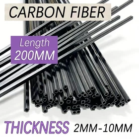 Carbon Fiber Square Tube Pipe Round Hole 2mm-10mm Black Hollow Tube RC Model