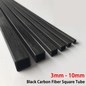 Square Tube Pipe Square Hole 3mm-10mm Black Carbon Fiber Hollow Tube RC Model