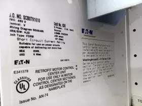 5A11001A EATON Motor Control Center Unit Fdrb Wire Breaker #3