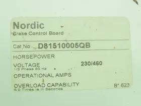 D18510005QB NORDIC Brake Control Board Phase Furnas #2