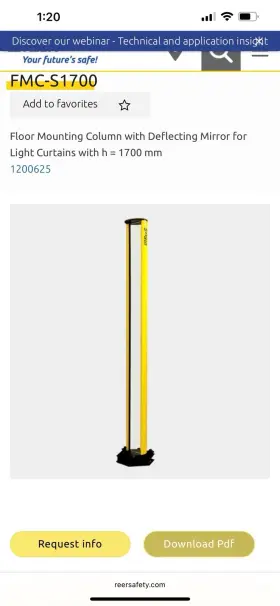 FMC-S1700 REER Column Deflecting Mirror