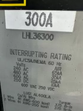 LHL36300 SQUARE D Mdel Amp Feeder #3