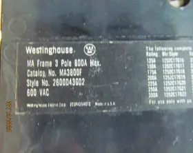 MA-3800-F SQUARE D Westinghouse Pole Circuit Breaker Amp Trip #2