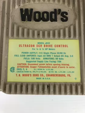 J033 T.B. WOODS Ultracon Src Drive Control #2