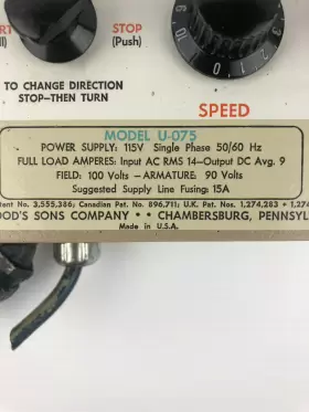 U-075 WOODS Ultracon Drive Control Encl #2