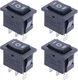 4Pcs Square Momentary Rocker Switch ON Off ON SPDT 3 Pin Position 6A 250VAC 10A