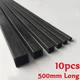 10X 500mm Carbon Fiber Rod Hollow Square Dia 3-10mm Tube Bar Shaft For RC Model