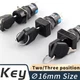 16mm 2/3Position 5A 250VAC IP67 Maintain/Return 2NO 2NC Round Plastic Key Switch