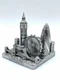 London City Silver Skyline 3D Square Model 4 1/2 inches 1014