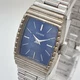 Citizen Square Blue Dial Silver Watch with New Battery Model 4-677382
